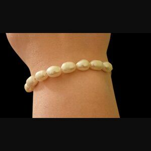 FAS 925 Sterling Silver Adjustable 10mm Pearl OSFM Bracelet